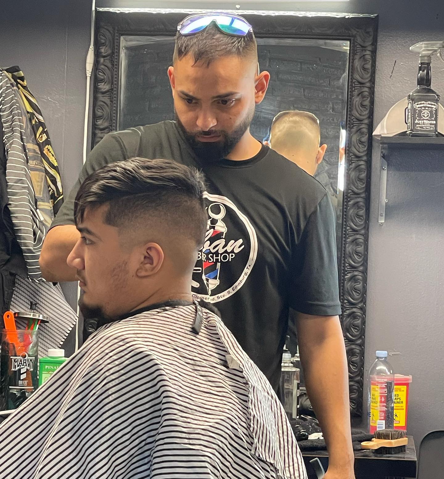 Urban Barber Studio barber giving a fresh skin fade in McAllen